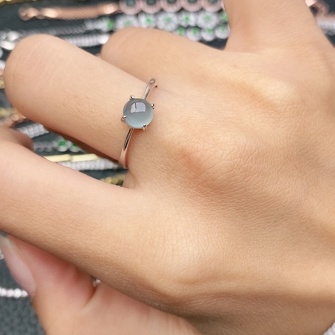 翡翠银S925镶嵌戒指