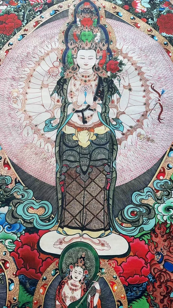 高端精品千手观音绘画类唐卡作品16083