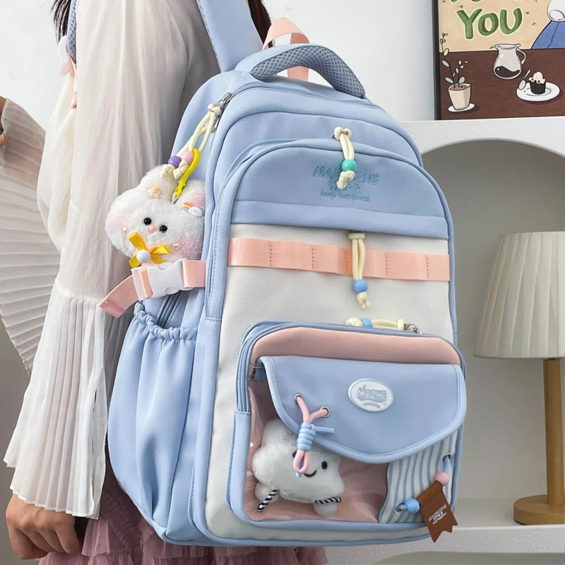 书包女ins森系百搭高颜值大容量小学生初中生高中生大学生双肩包