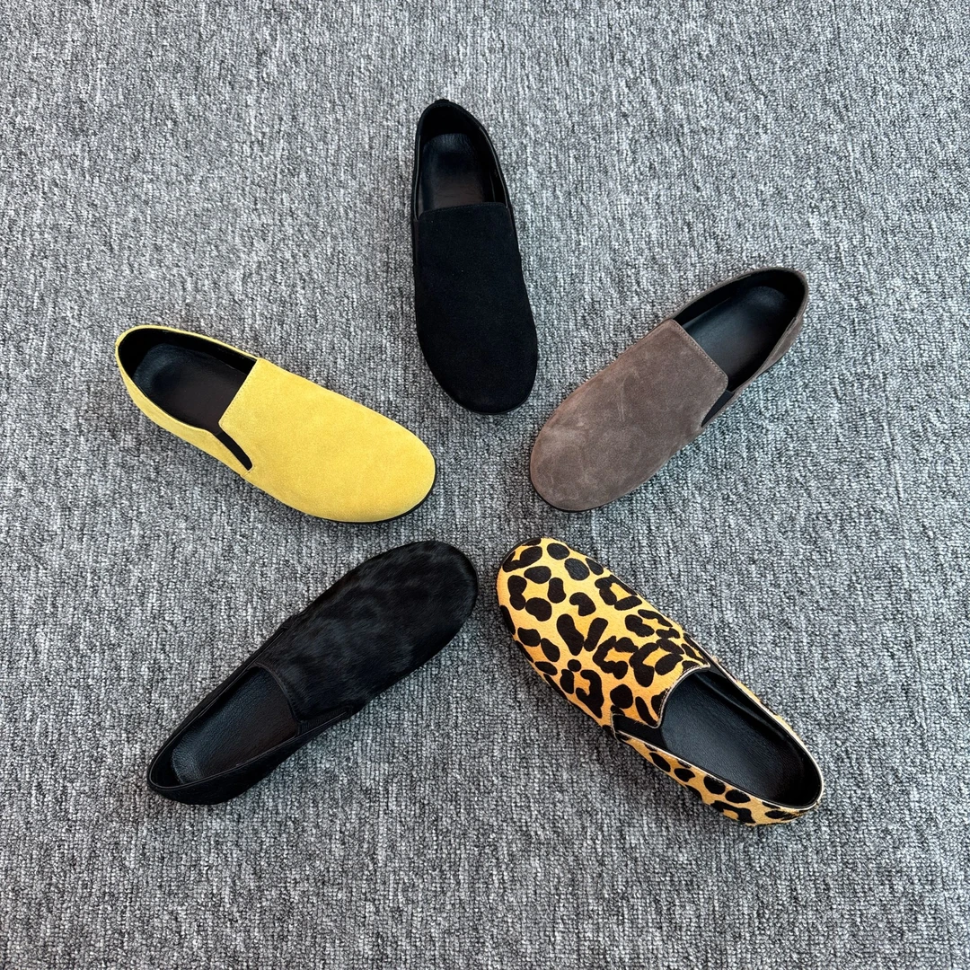 新款肉家单鞋舒适真皮芭蕾舞鞋软底软面妈妈鞋休闲平底懒人鞋