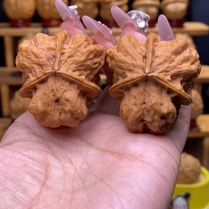 纹***人把件文玩核桃金尊龙爪8号42尺