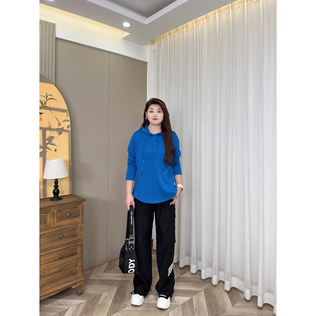 【现货仅卫衣】PMM81387早秋新款休闲百搭显瘦连帽卫衣大码女装