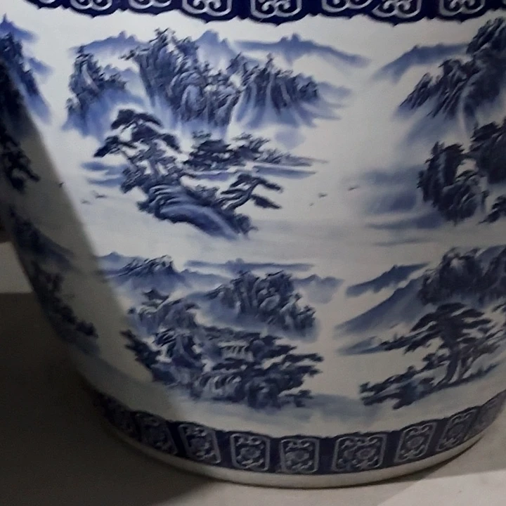 飞***峰瓷片平口青花山水80*60缸