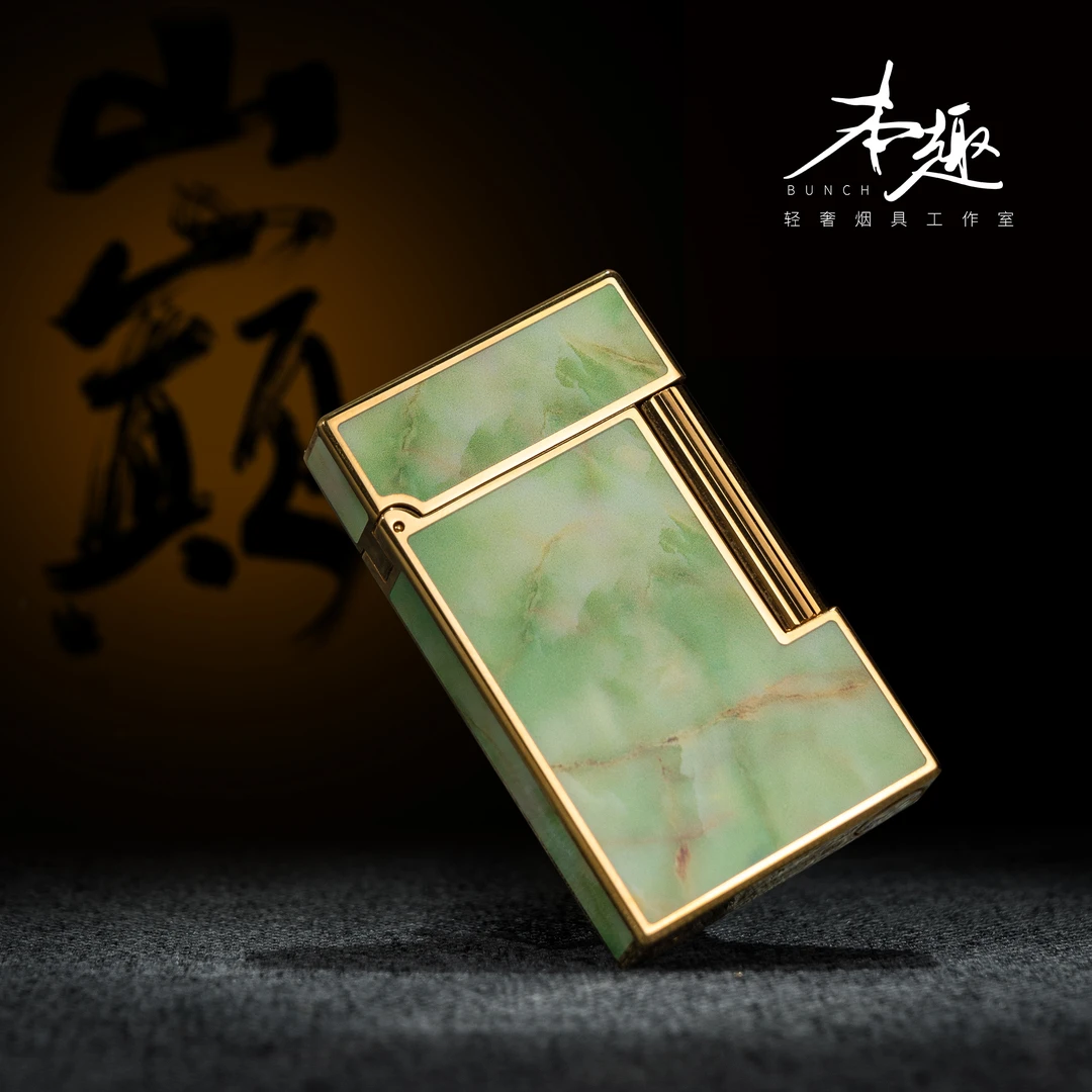 BUNCH【青云志】品牌玉石纹朗声打火机金属男生送礼高级奢华金镶玉