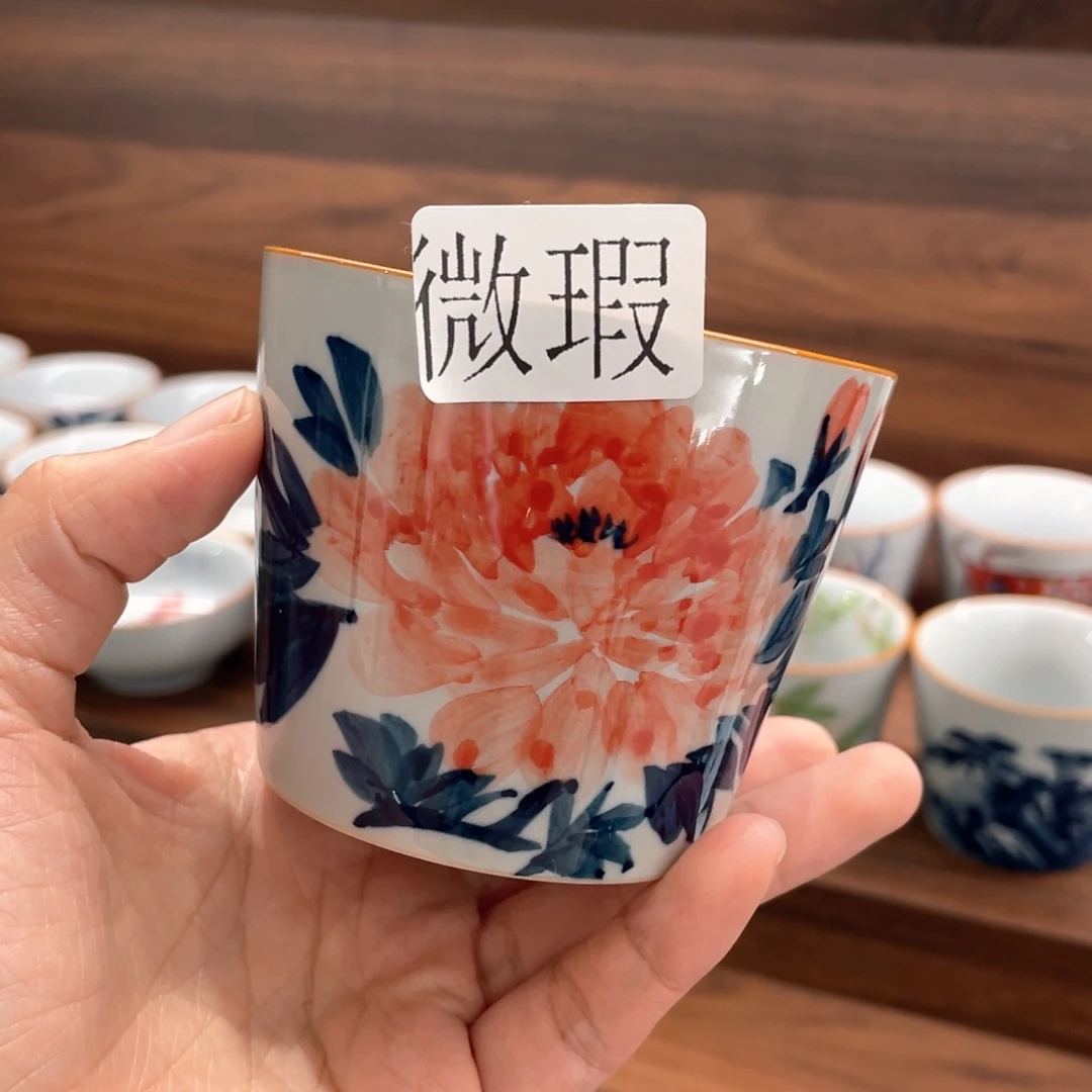 纯手绘釉下彩微瑕