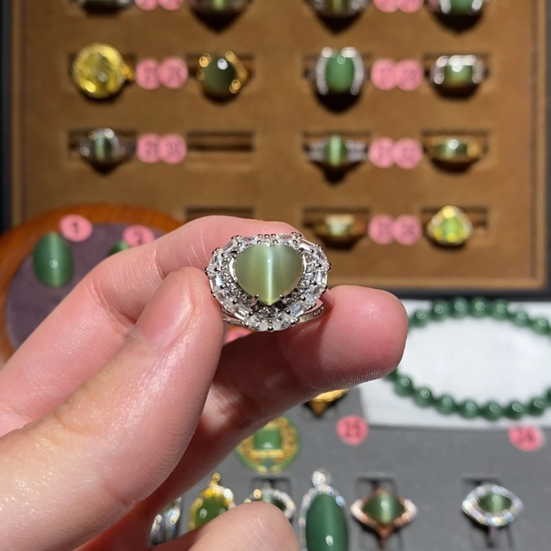 和田玉银S925镶嵌戒指