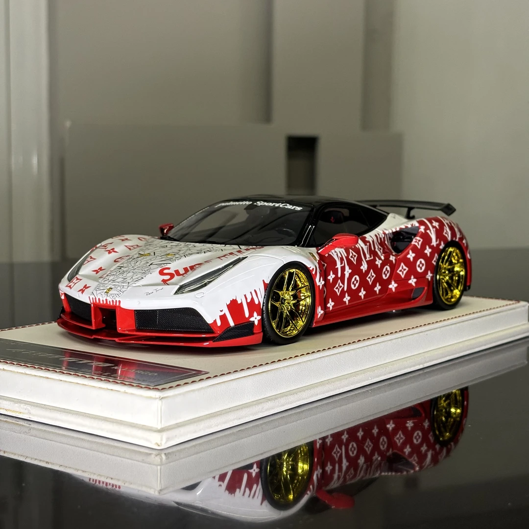 【Davis&Giovanni1:18树脂】法拉利488GTB Supreme&LV联名汽车模型