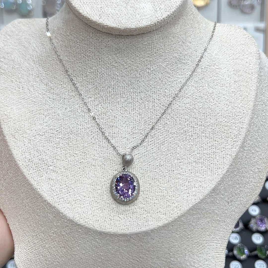 萤石银S925镶嵌颈饰