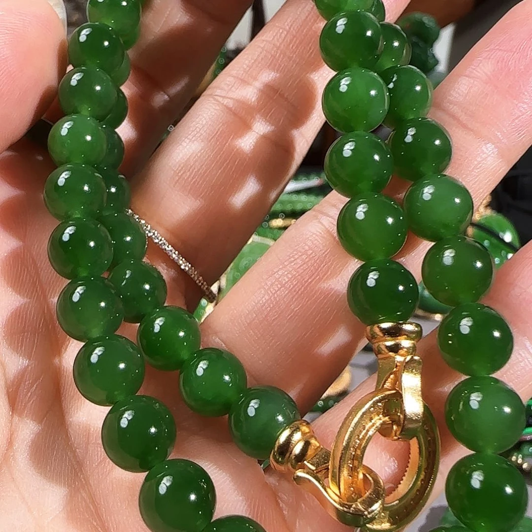 和田玉（碧玉）颈饰银S925镶嵌