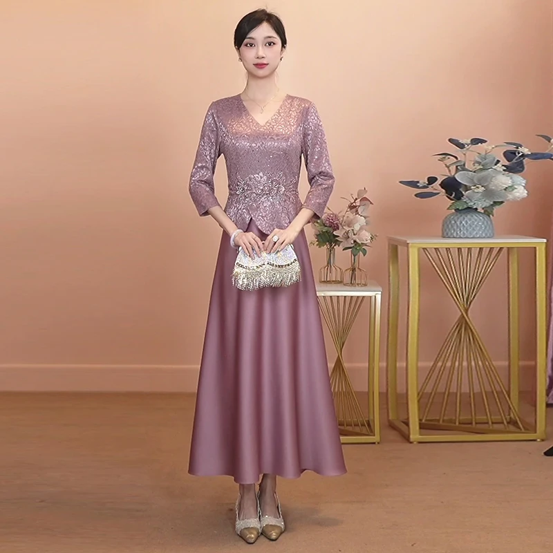 2025新款爆款喜婆婆婚宴礼服轻奢高贵优雅喜妈妈婚礼服装年轻款