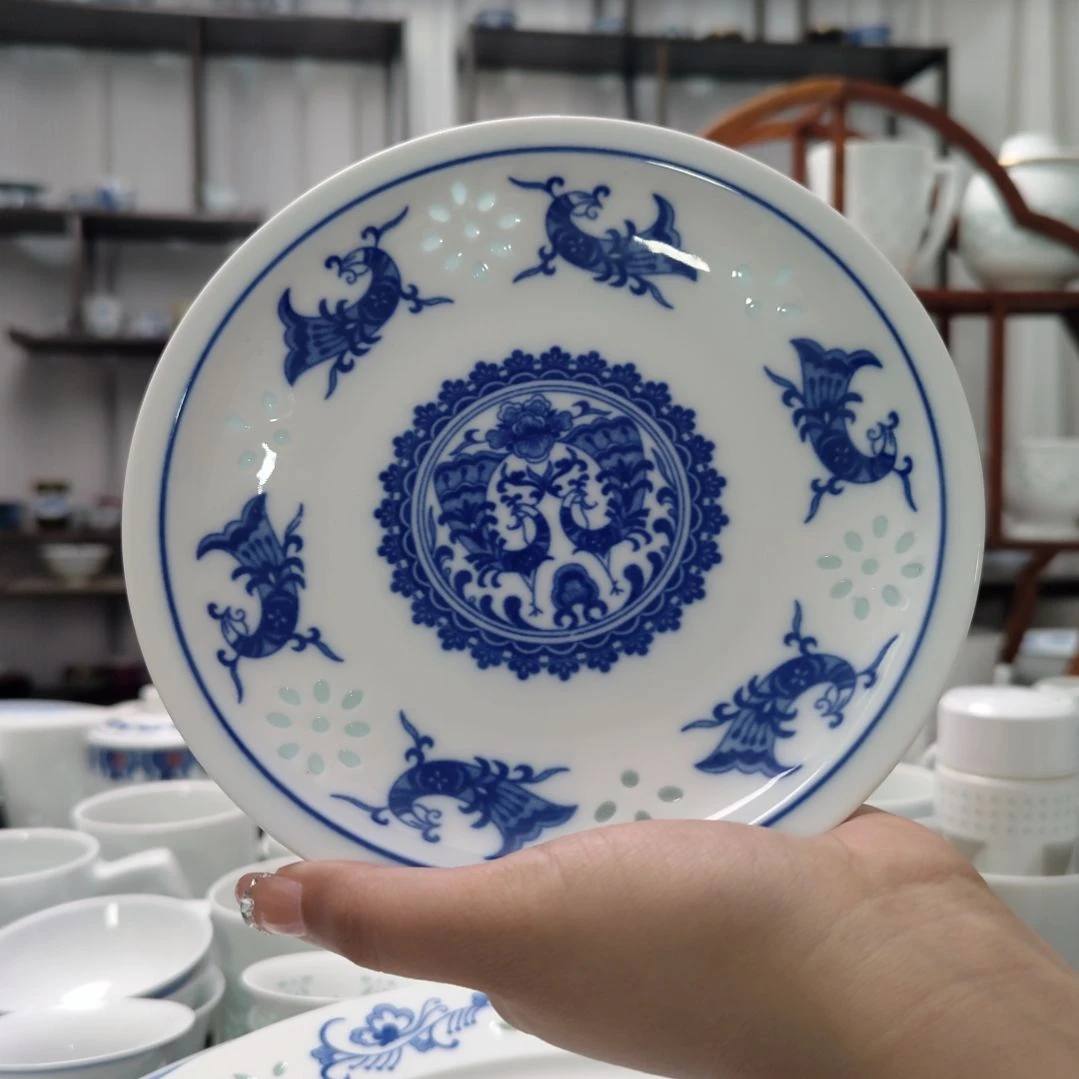 瓷孔雀6.5寸骨碟四只装