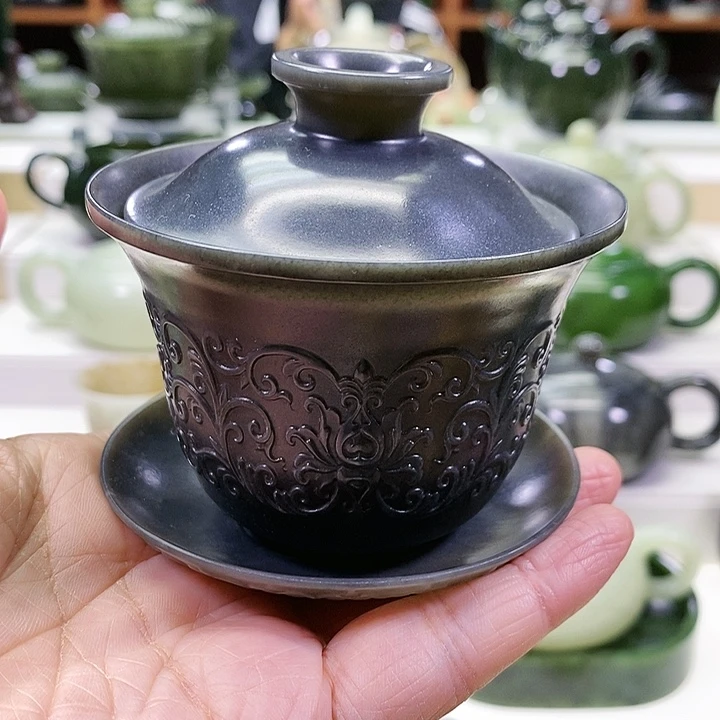 未镶嵌和田玉挂件盖碗160m l