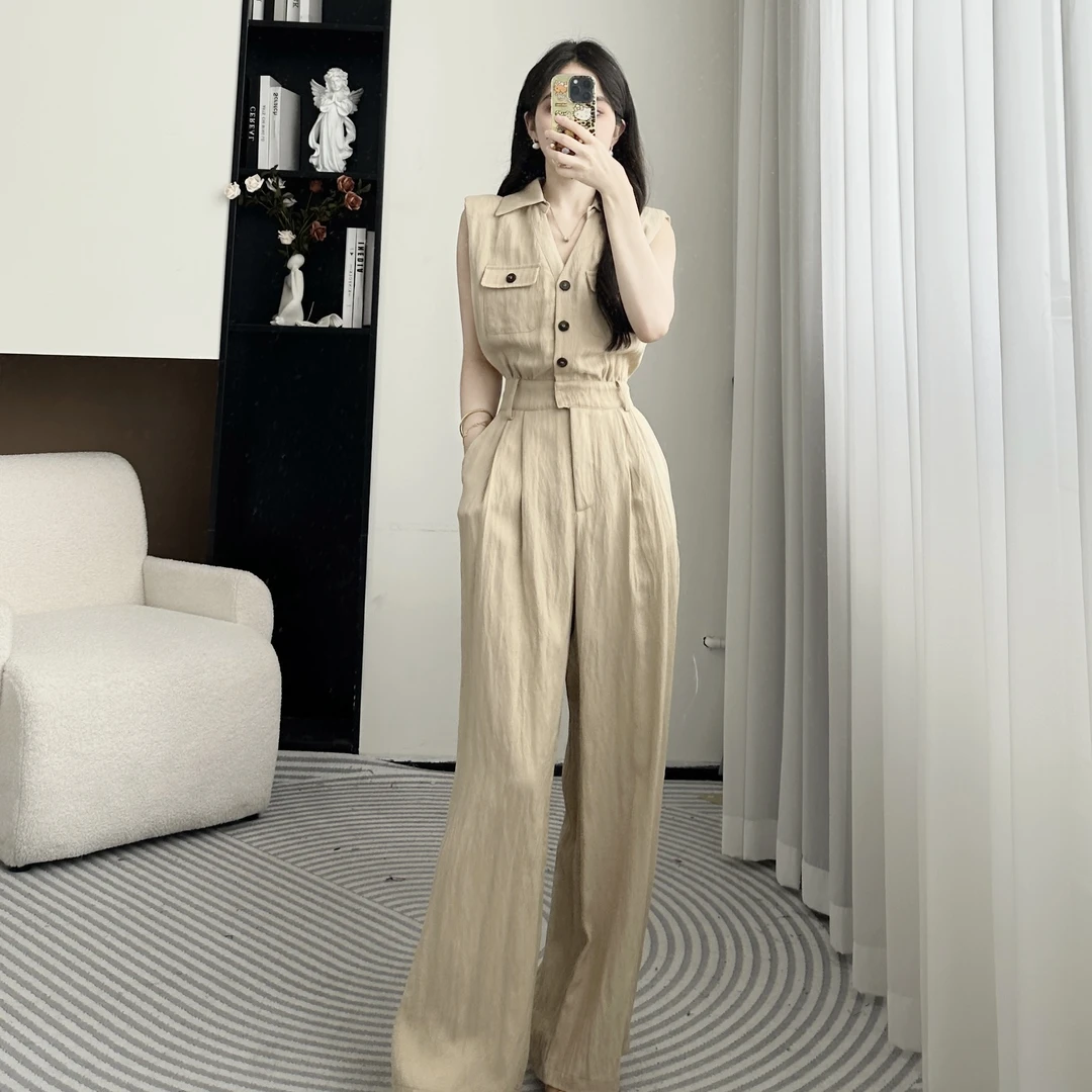 拉夏贝尔25夏新气质时尚高级洋气衣服女显瘦女款连体裤 10439 LSC