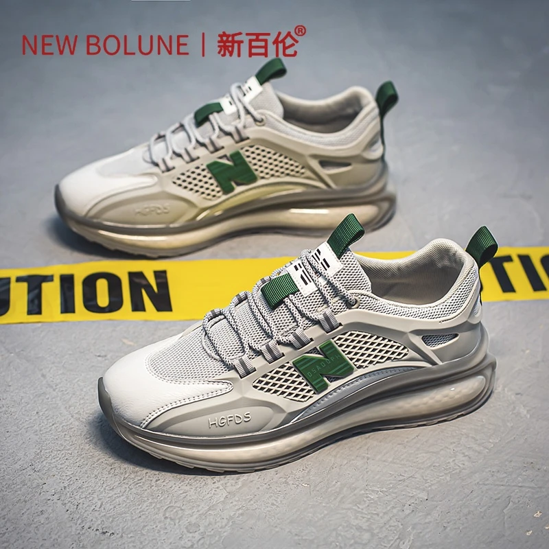 新百伦男鞋夏季透气休闲鞋男士复古增高跑鞋网鞋软底轻便运动潮鞋