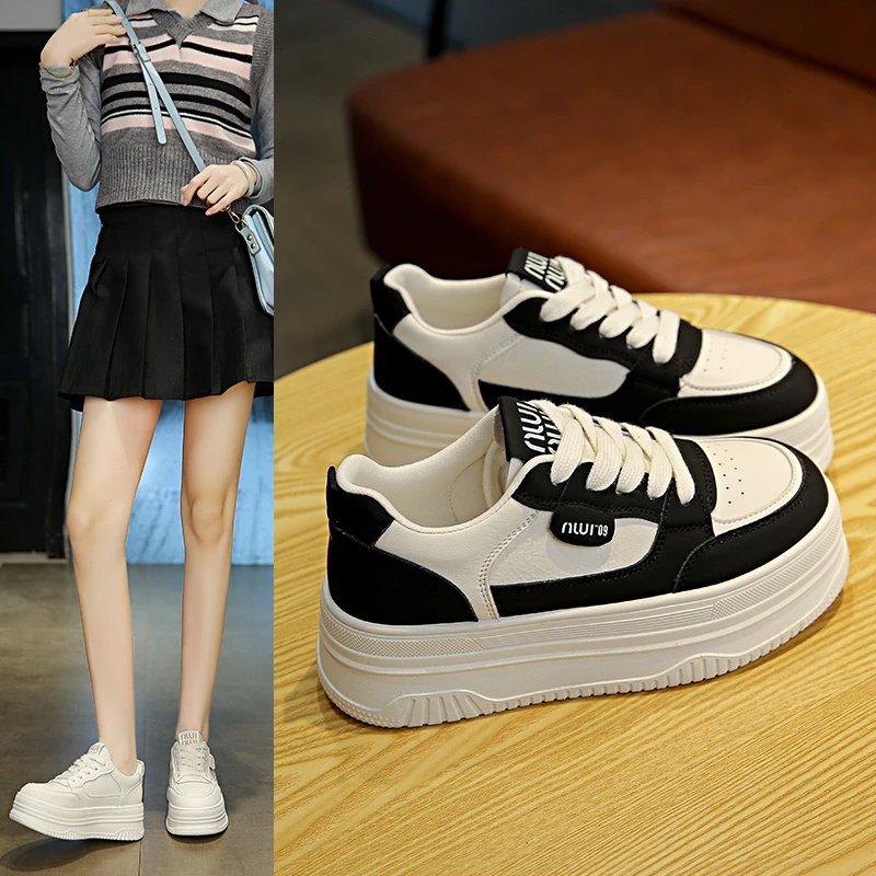 增高5.5厘米厚底小白鞋春季新款松糕女士鞋子运动休闲鞋时尚百搭