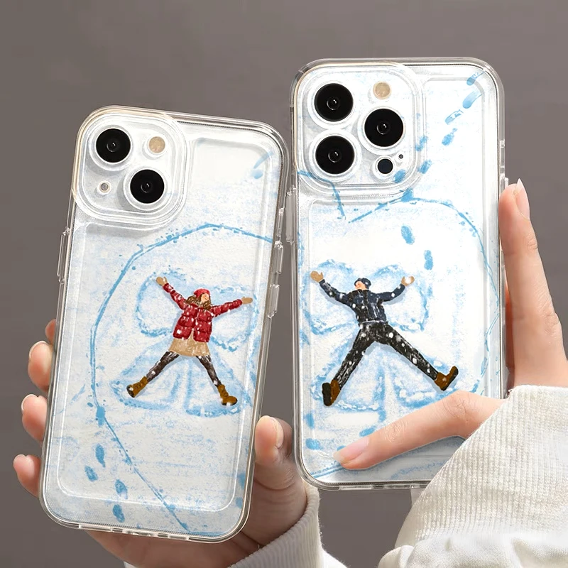 奥菲顿雪地爱心情侣适用iphone1615苹果手机壳小米vivo华为oppo套