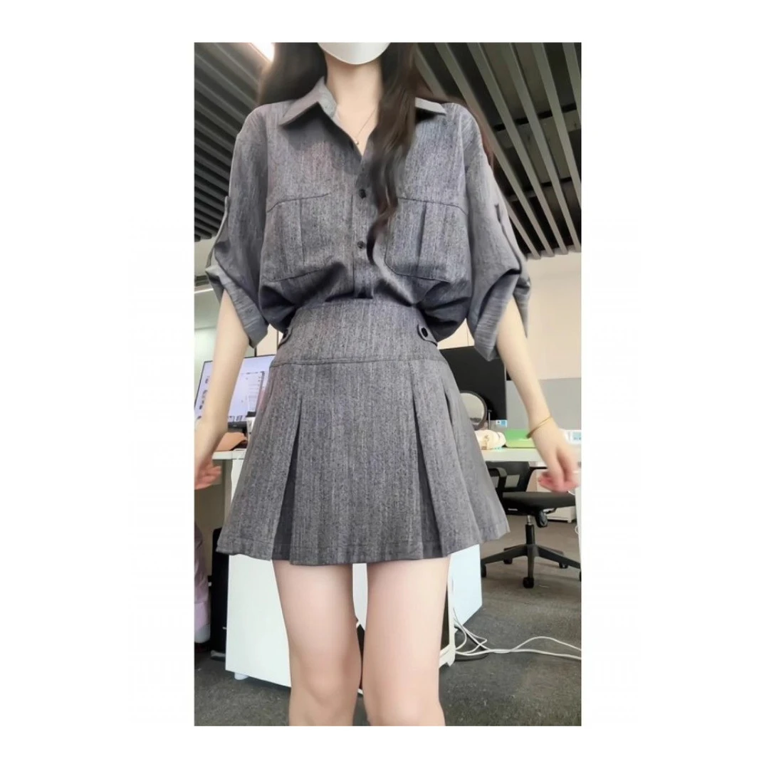 夏装搭配一整套冷淡风高级感盐系时尚小香风韩剧女主穿搭衬衫裙子