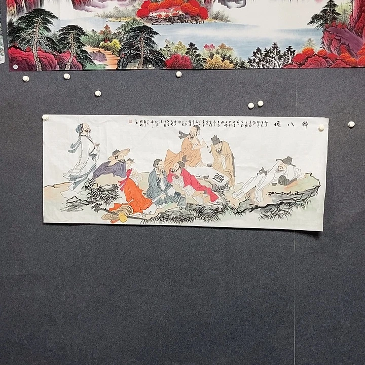 国画小六尺八仙一副