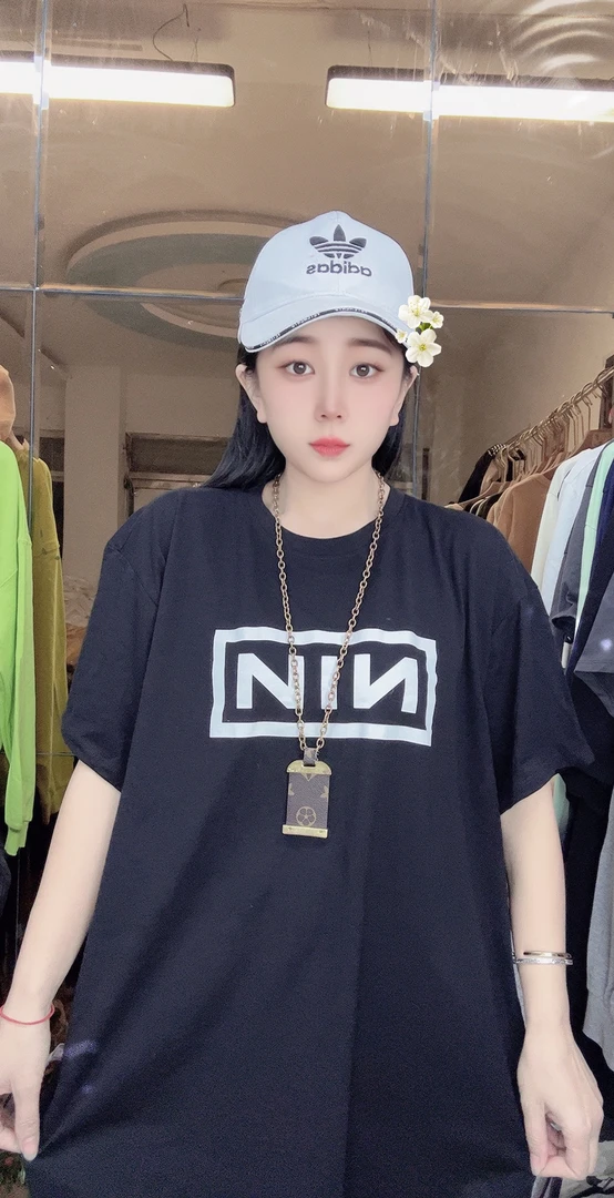 外贸纯棉T恤大码黑色白字母