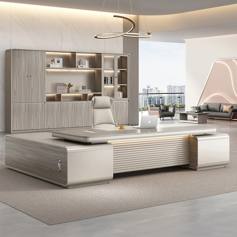 办公桌椅搭配简约现代老板桌办公室家具新中式主管经理总裁大板桌