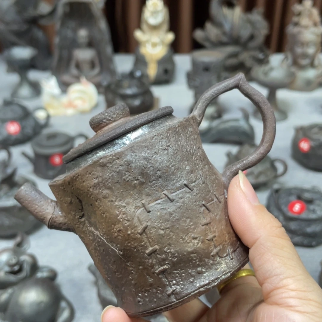 壶全手捏柴烧茶器