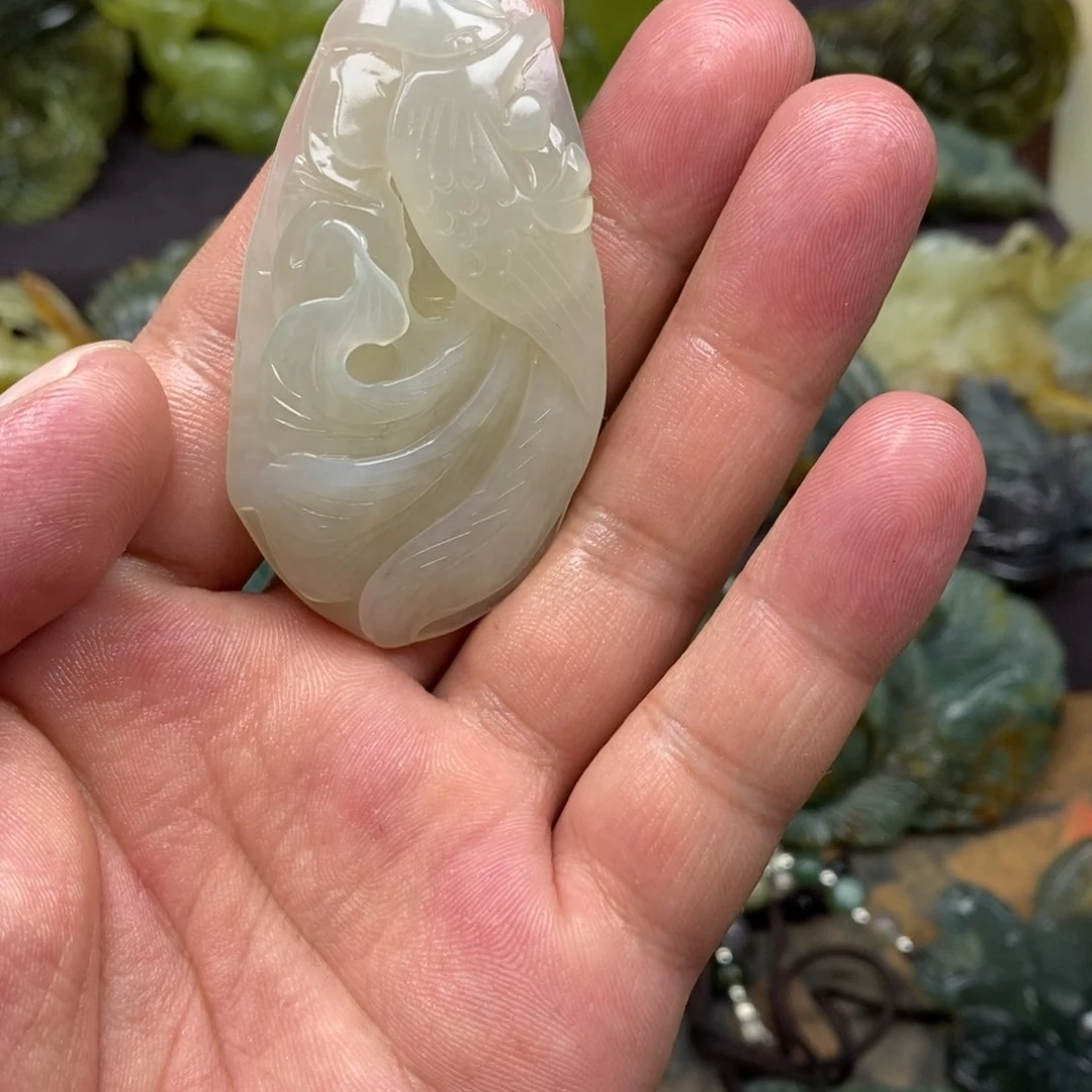 蛇纹石玉未镶嵌吊坠(赠链)