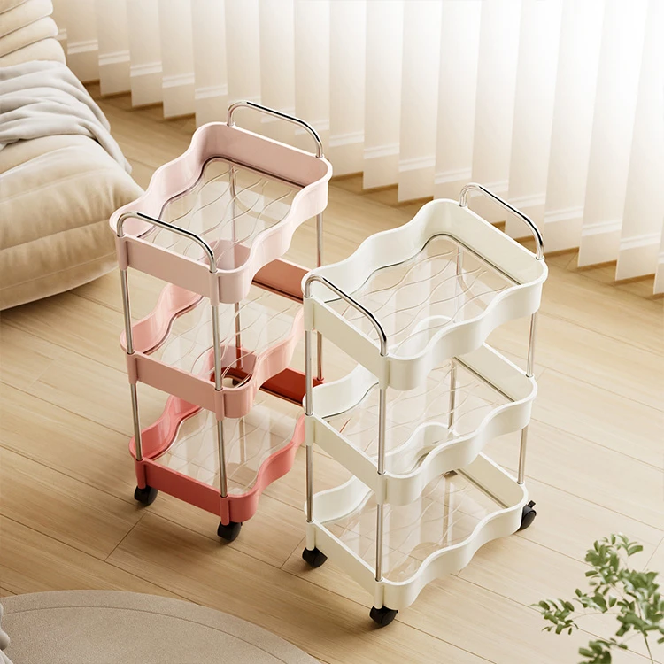 小推车置物架卧室床头厨房带轮多层架子客厅落地可移动零食收纳架