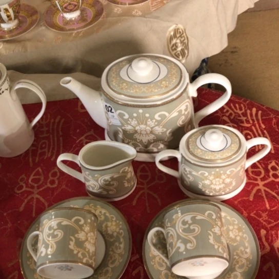 陶瓷七头茶具咖啡杯碟套组特价包邮不退换默认微瑕无磕碰