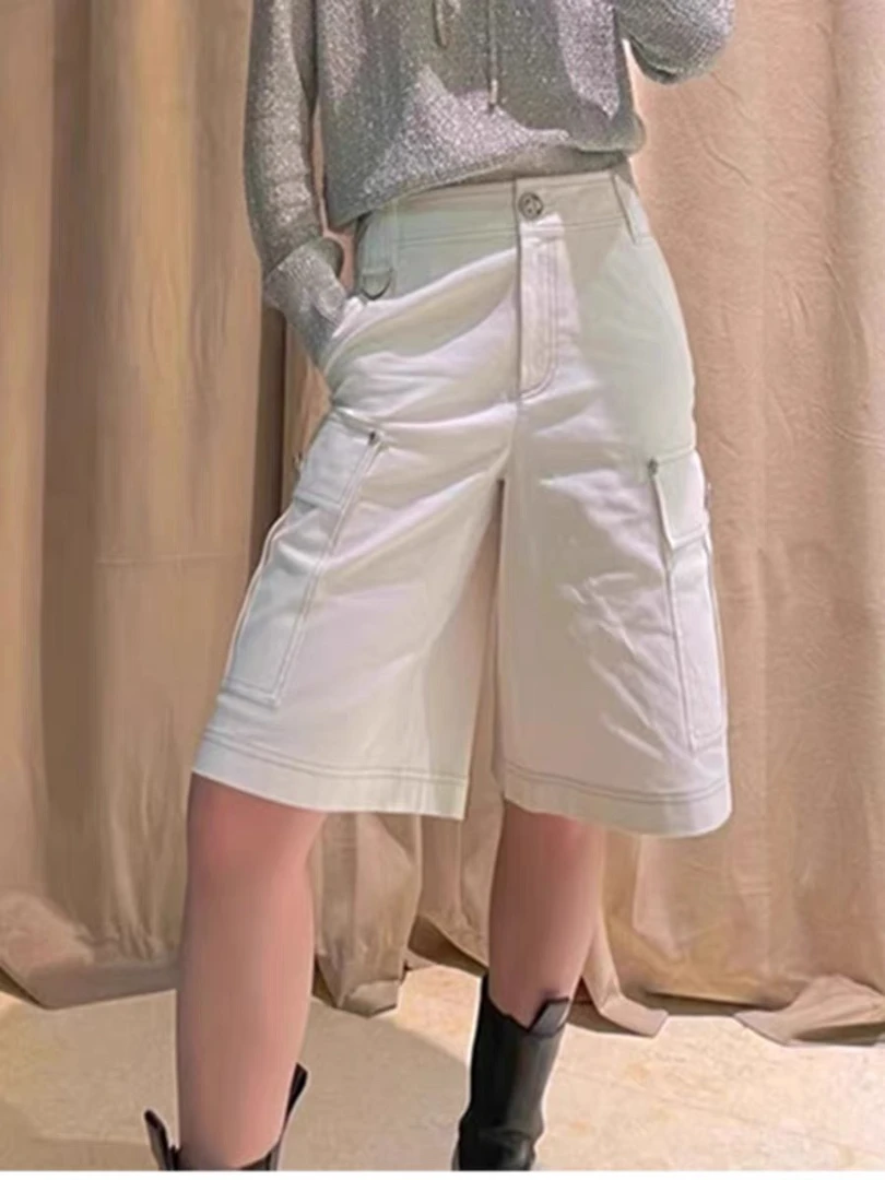 2025春夏新款牛仔工装裤直筒五分短裤5100297