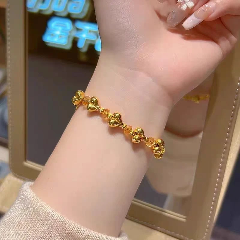 铜合金手链 【爱心拉丝碎冰冰手链】5D精品设计轻奢女士可调节