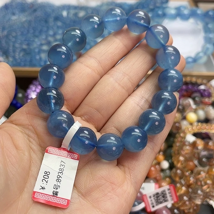 .***_海蓝宝石手链未镶嵌海蓝宝12.3m