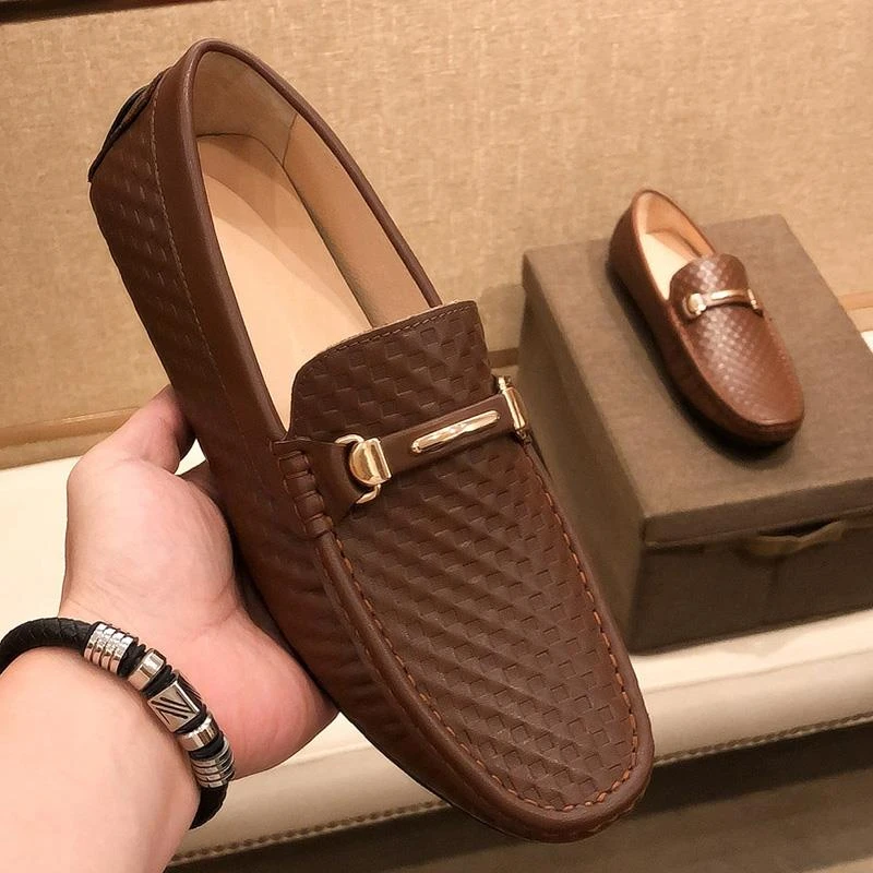 高档轻奢商务豆豆鞋男士夏季新款透气潮流一脚蹬懒人开车休闲皮鞋