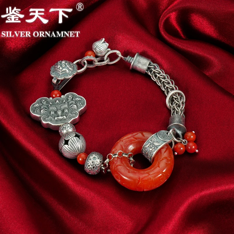 925银手链  [鉴天下] 复古醒狮手链06600159