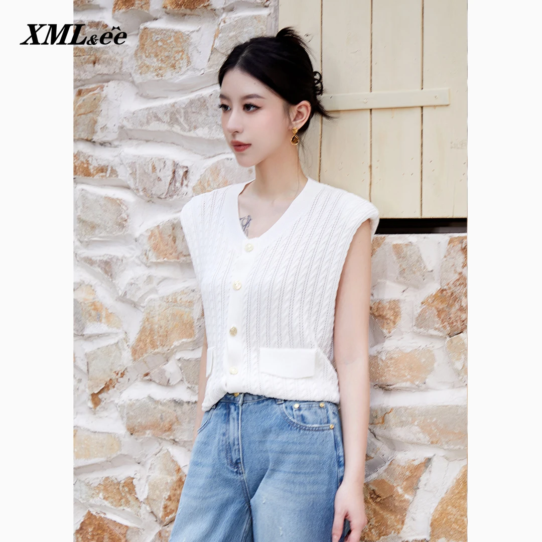 【晨粉专享价】艾米尔雅依 百搭无袖短款亲肤针织背心 Y511U1904