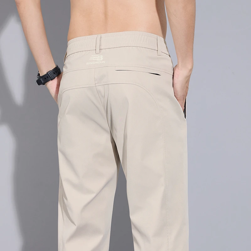 2025春夏新款休闲裤男韩版潮流男装松紧直筒长裤舒适男装休闲裤