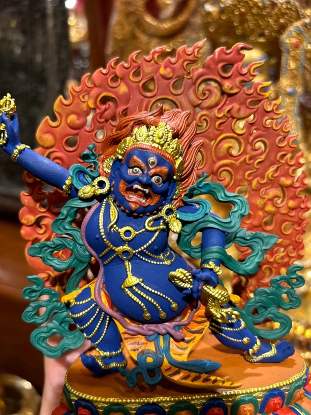 紫铜矿物颜料彩绘精工15cm金刚手菩萨