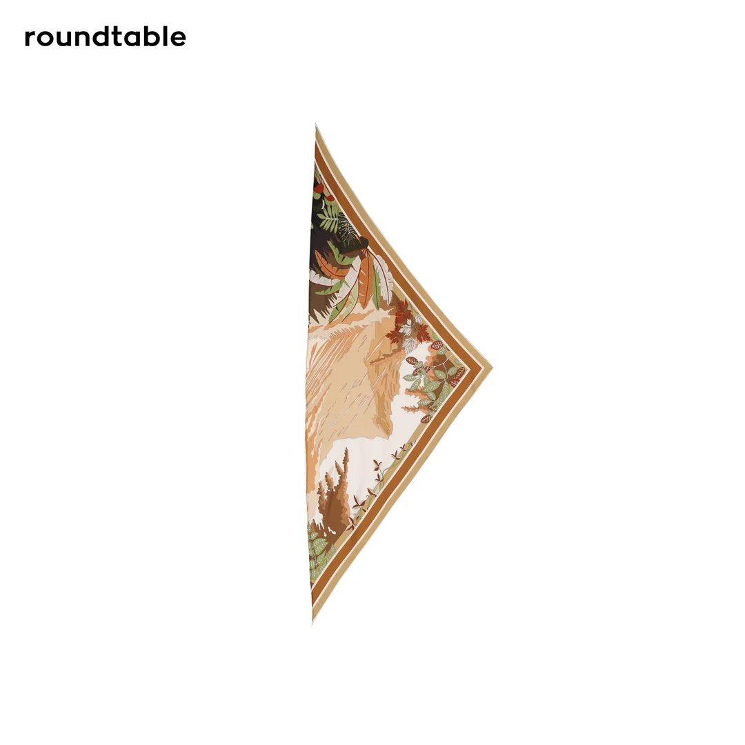 日不落三角丝巾轻奢时尚百搭女士双面大方拼色斜纹 FGS8106725