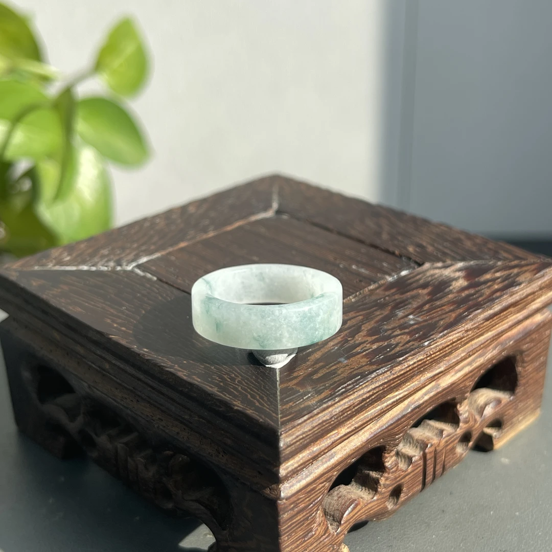 JSW03-41 天然缅甸A货翡翠 翡翠戒圈20#