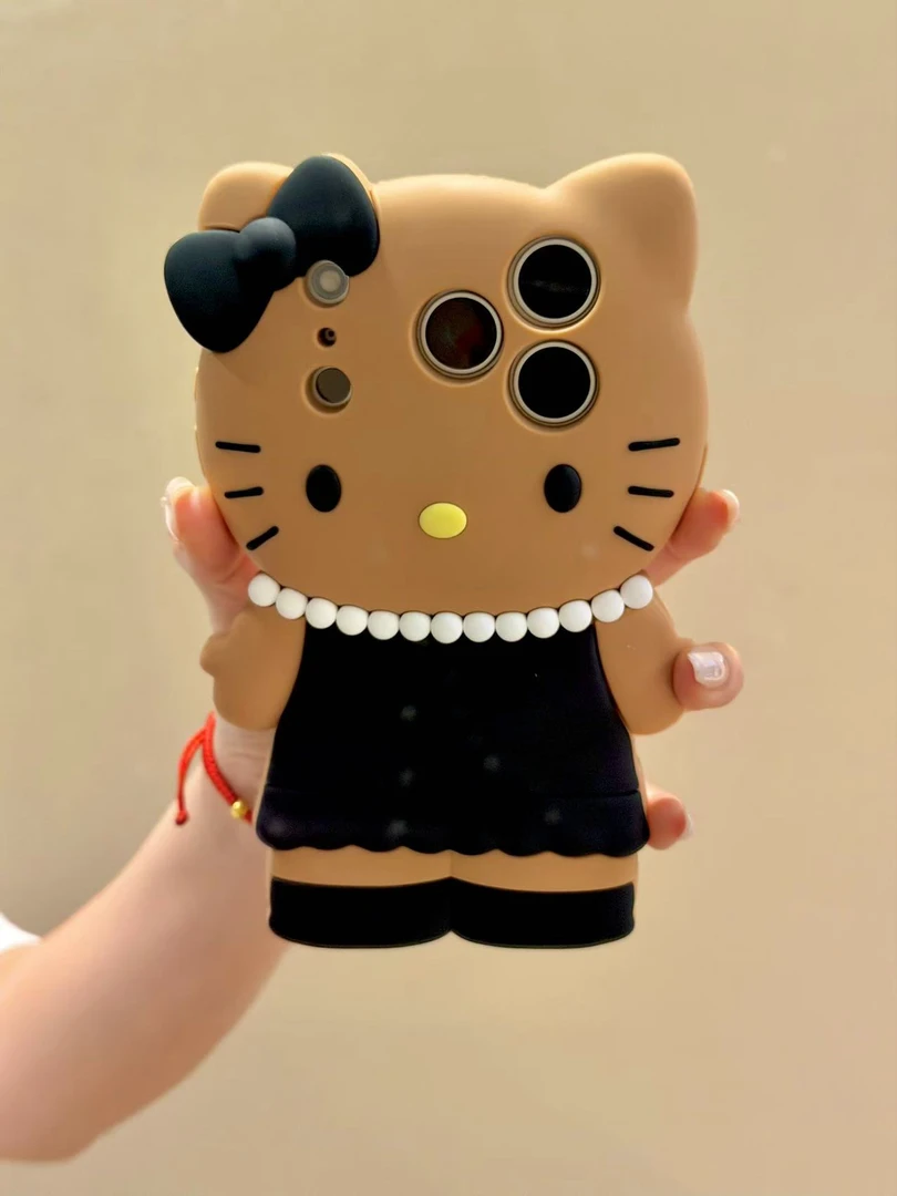 小香风黑裙珍珠可爱猫咪适用iPhone17promax苹果16手机壳硅胶软壳