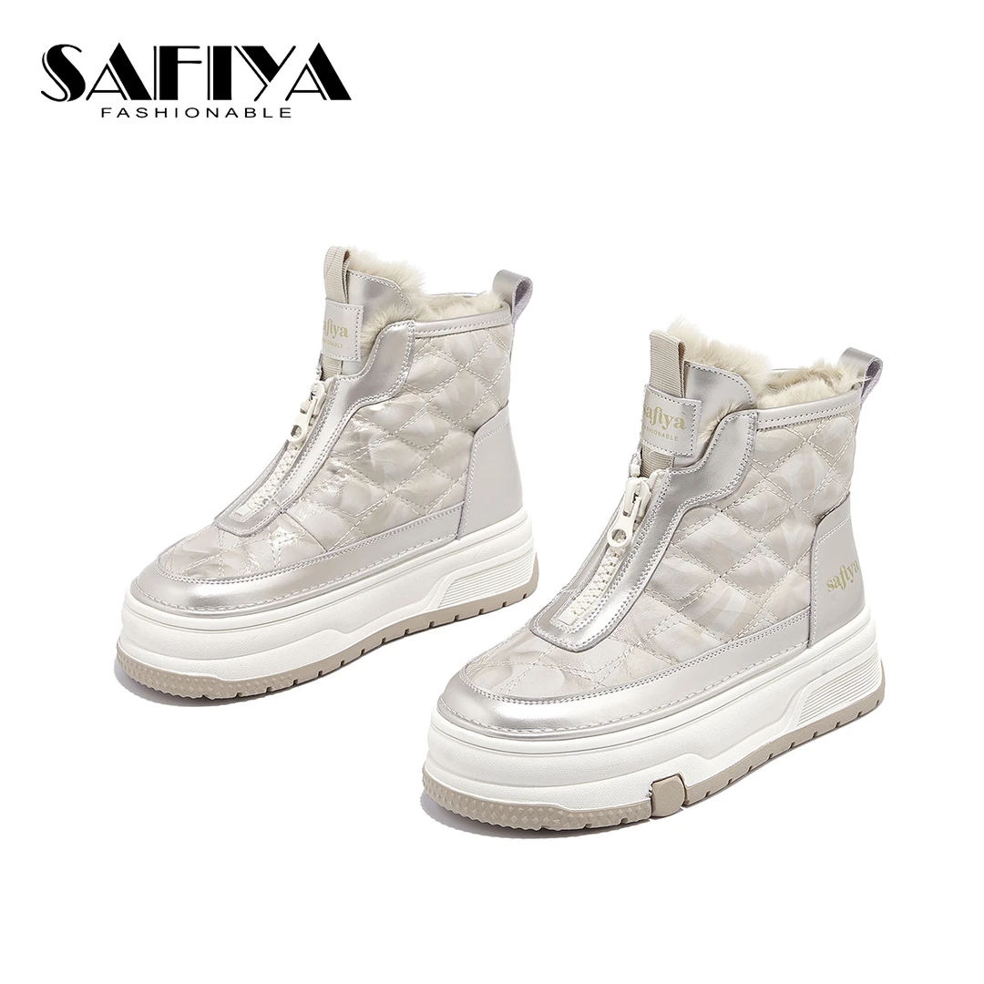 索菲娅Safiya2025冬季新款雪地靴时尚保暖抗寒舒适女鞋SFD4118D05