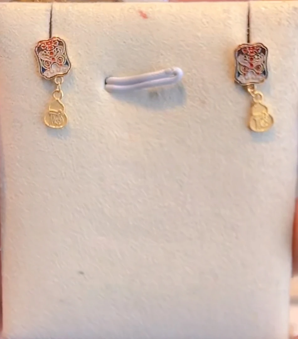 瑞狮福芦-18k金耳钉