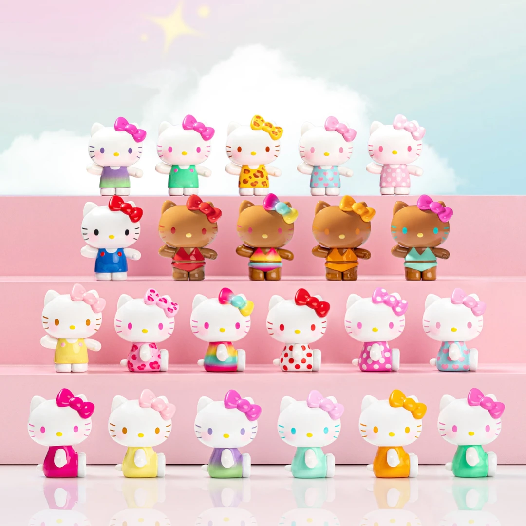 【代拆】正版Hello Kitty夏日彩虹糖萌粒潮玩盲盒公仔桌面摆件