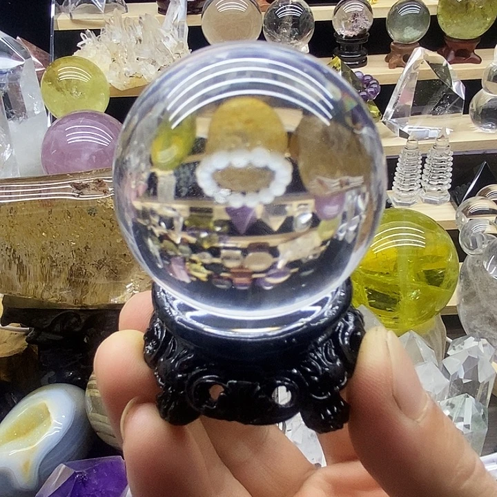 石材天然白水晶球4.8厘米