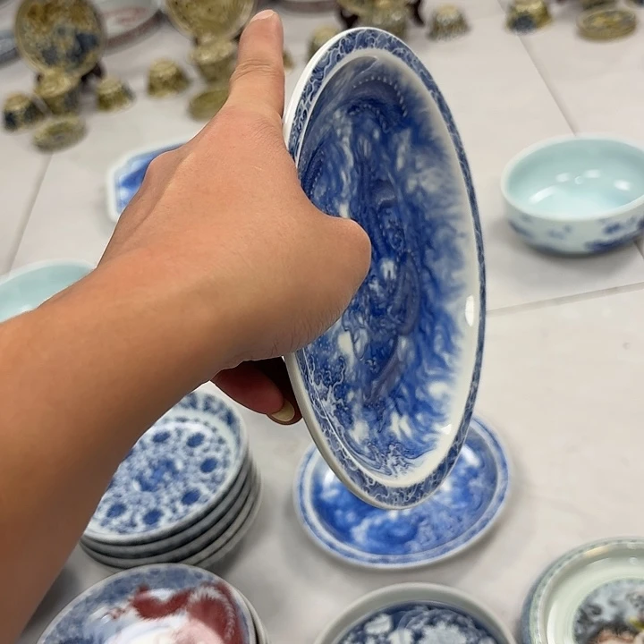 瓷片墨龙吸水大胡乘景德镇