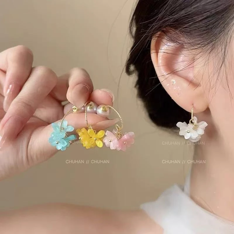 合金耳饰 桂满觉陇 超仙桂花流苏耳环女轻奢高级感耳钉气质耳饰