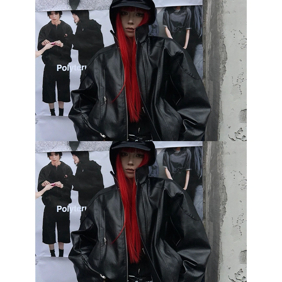 嘉仪【街拍顶流】机车皮衣