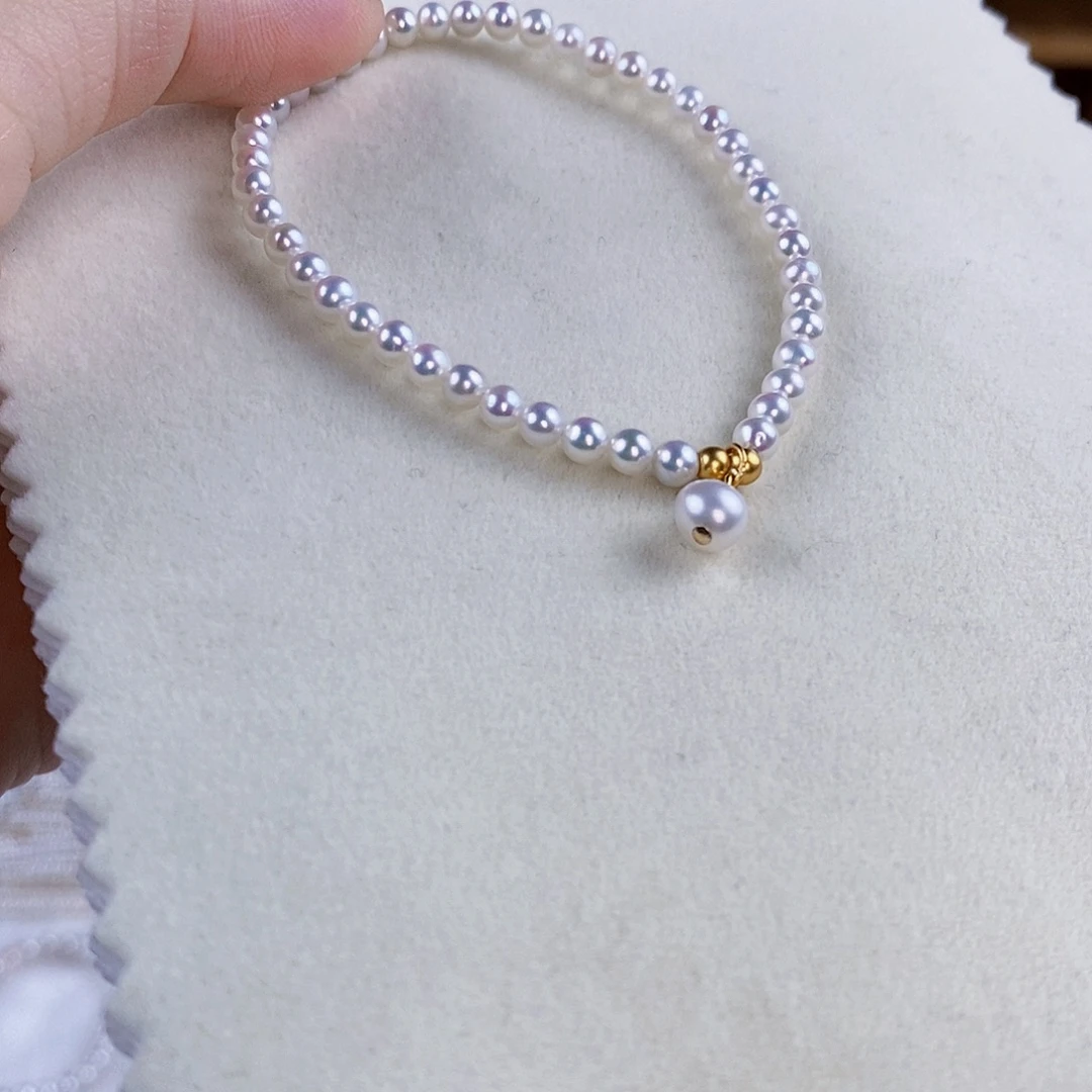 银S925镶嵌手绳淡水珍珠