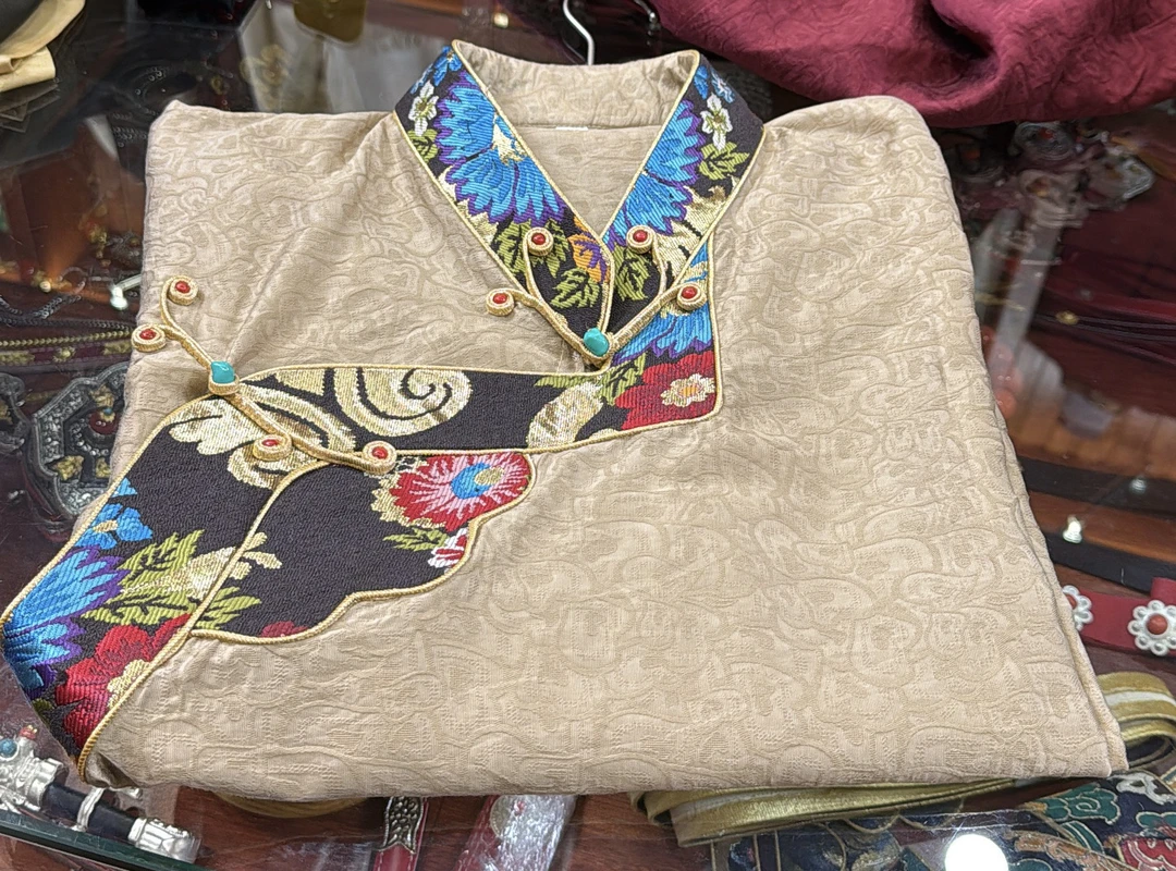 藏式提花衬衣女士民族风复古立领舒适锅庄舞衬衫