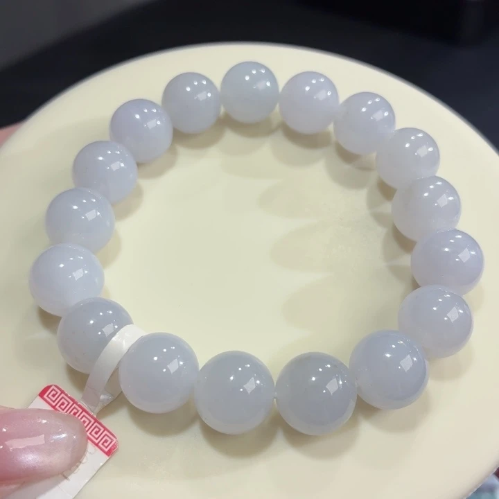 翡翠未镶嵌手链冰胶浅紫卡12