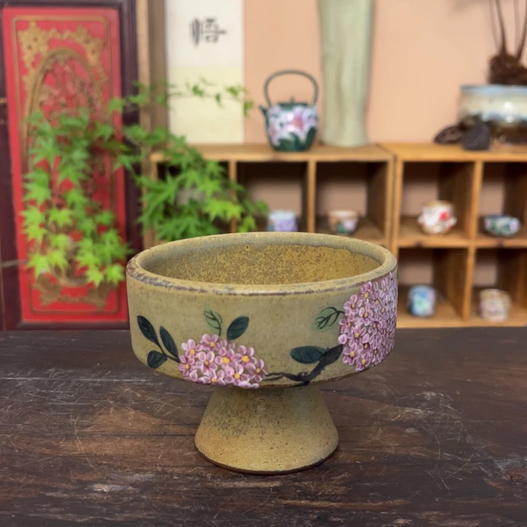 杯柴烧纯手工手绘陶瓷